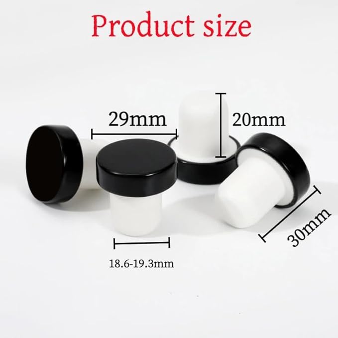 T-shaped Stopper Cork Wine Bottle Stoppers Reusable Wine Sealing Plug for Beer Bottles DIY Craft(Black,20 Pieces)