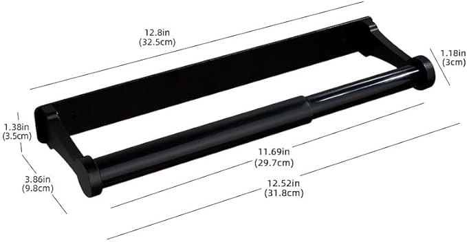 Paper Towel Holder - Self-Adhesive or Drilling, Black, Wall Mounted, Kitchen Roll Dispenser Under Cabinet or Inside Cabinet