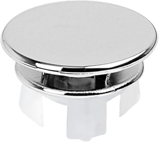 Sink Overflow Hole Cover Basin Trim Insert for Home, Sink, Bathroom, Kitchen Decorative Sink Drain Cap, Double Layer Copper Solid Chrome Overflow Cover(Silver)