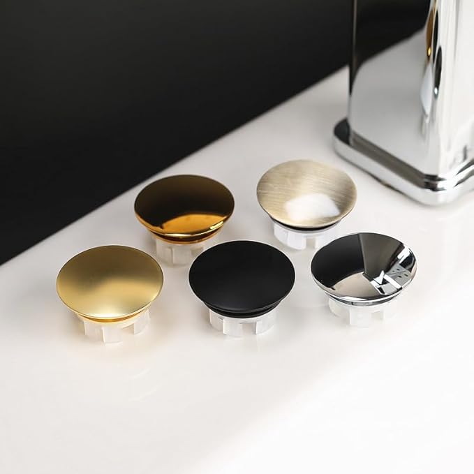 Sink Overflow Ring 2 Pack Matte Black Bathroom Vanity Sink Overflow Cover Insert in Round Trim Cap Brass Material