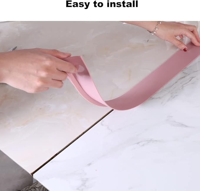 Silicone Stove Counter Gap Cover, The Heat Resistant Oven Gap Filler Seals Gaps Between Stovetop and Counter, Easy to Clean (Pink)