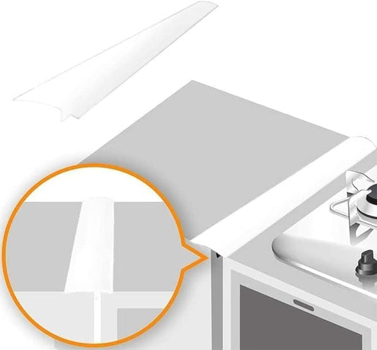Linda’s Essentials Silicone Stove Gap Covers (2 Pack), Heat Resistant Oven Gap Filler Seals Gaps Between Stovetop and Counter, Easy to Clean Stove Gap Guard (30 Inches, White)