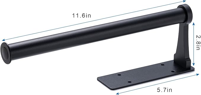 Honmein Paper Towel Holder, Aluminum Alloy Paper Towel Holders, Stylish Wall Mount and Under Cabinet Paper Towel Holders for Easy Access (Black)