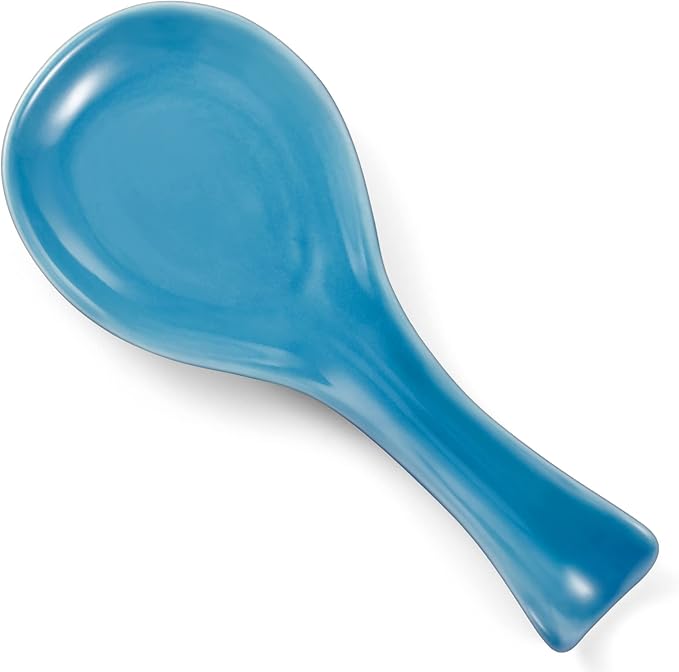 Patelai Ceramic Spoon Rest Spoon Holder Stovetop for Kitchen Stove Coffee Bar Accessories Christmas Gift(Blue,Classic Style)