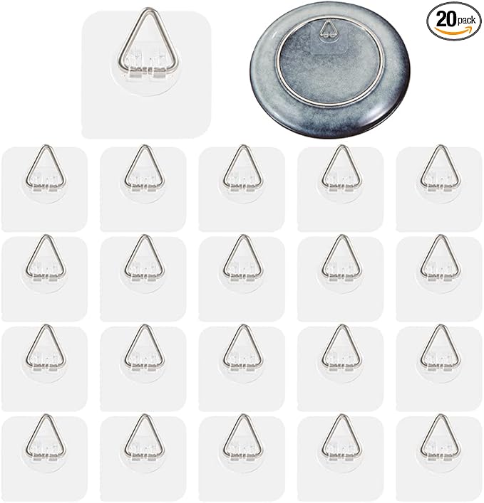 DIDUDIDU Wall Plate Hangers for Display - Invisible Adhesive Picture Hangers for Wall - Ideal for Hanging Decorative Plates | Photo Frames | Paintings - 2.3 Inch