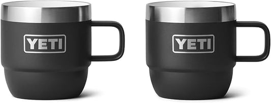 YETI Rambler 6 oz Stackable Mug, Stainless Steel, Vacuum Insulated Espresso/Coffee Mug, 2 Pack