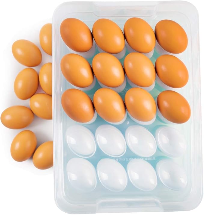 HANSGO Deviled Egg Containers with Lid, 3-Layer 60PCS Clear Egg Platter Carrier with Lid Dispenser for Easter Thanksgiving Party Home Kitchen Supplies