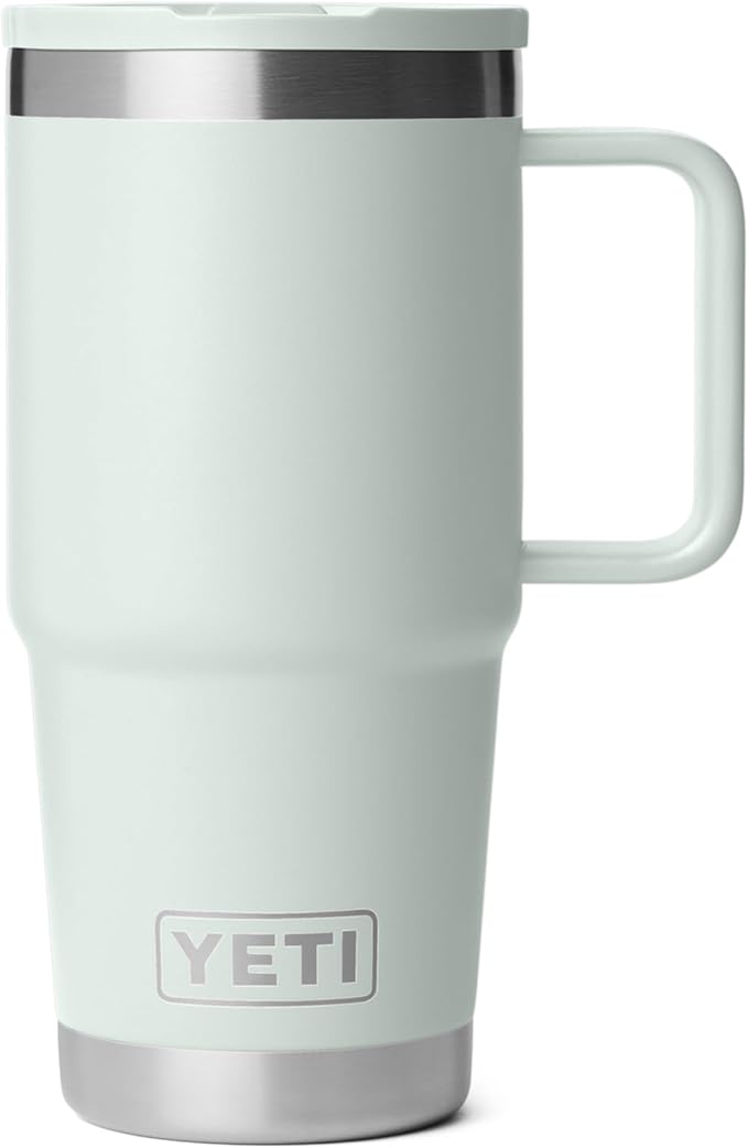 YETI Rambler 20 oz Travel Mug with Flip Straw Lid – Stainless Steel, Vacuum Insulated, Leakproof, Cup Holder Friendly, Ridgeline