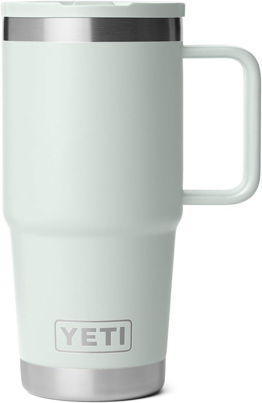 YETI Rambler 20 oz Travel Mug with Flip Straw Lid – Stainless Steel, Vacuum Insulated, Leakproof, Cup Holder Friendly, Ridgeline