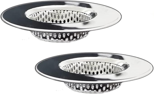 2PCS 3.0" Top / 1.75" Basket Bathtub Drain Strainers, Shower Drain Hair Catcher, Stainless Steel Drain Cover Basket for Bathroom Laundry Floor Drain