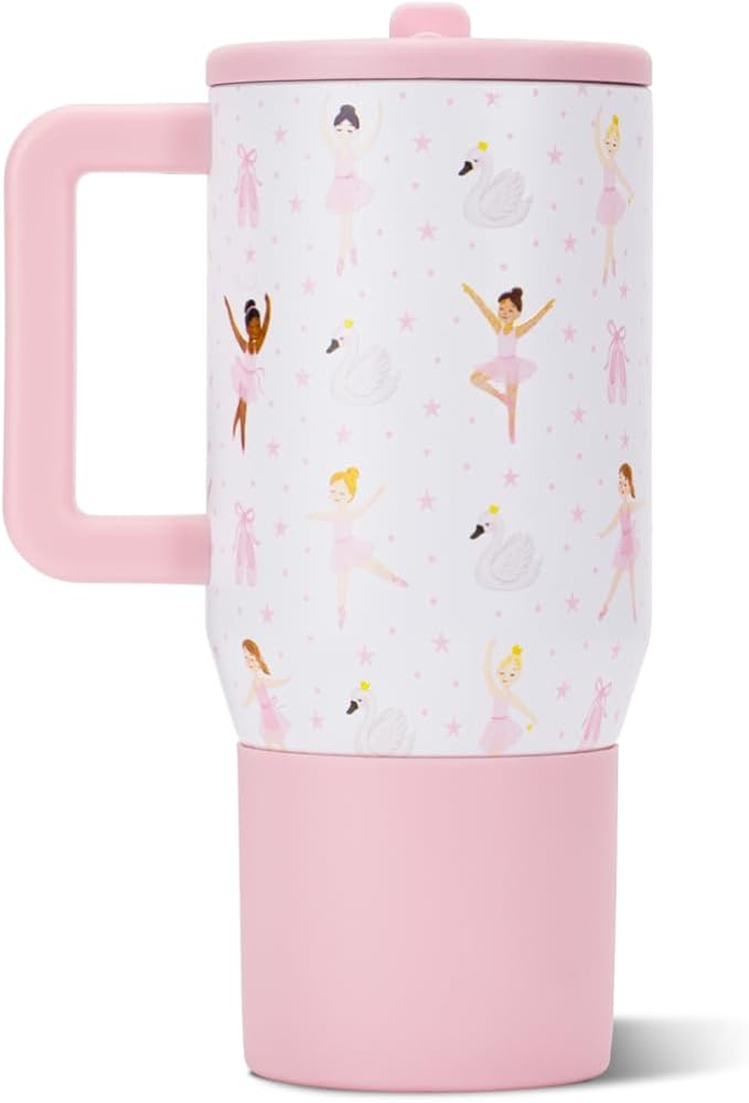 HydroJug Kids - 20 oz Insulated Kids Water Bottle with Flip Straw & Handle | Leak-Proof & Durable | Perfect for School, Sports, Lunch, Travel & Camp, Ballerina