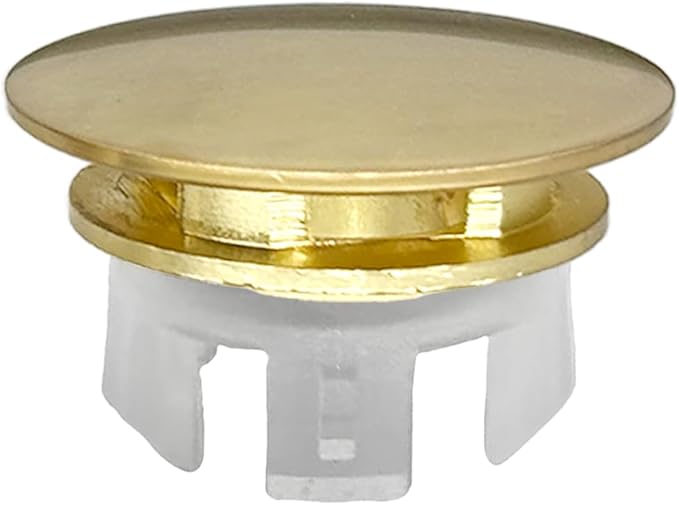 Sink Overflow Hole Cover Basin Trim Insert for Home, Sink, Bathroom, Kitchen Decorative Sink Drain Cap, Double Layer Copper Solid Chrome Overflow Cover(Gold)
