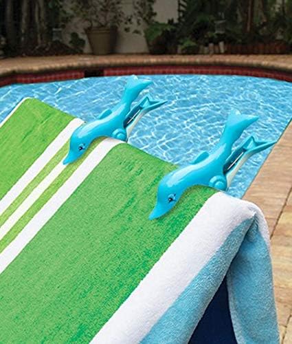 O2COOL Dolphin BocaClips, Beach Towel Holders, Clips, Set of Two, Beach, Patio or Pool Accessories, Secure, Portable Clips for Towels and Chips, Assorted Styles