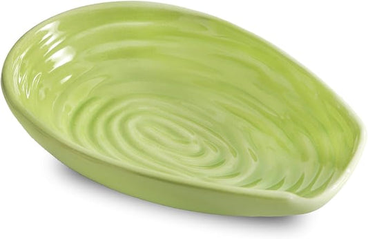 Spoon Rest for Stove Top, Hasense Spoon Holder for counter protection, Ceramic Utensil Rest for Ladle, Spatula, Tongs, Coffee Bar Accessories, Green