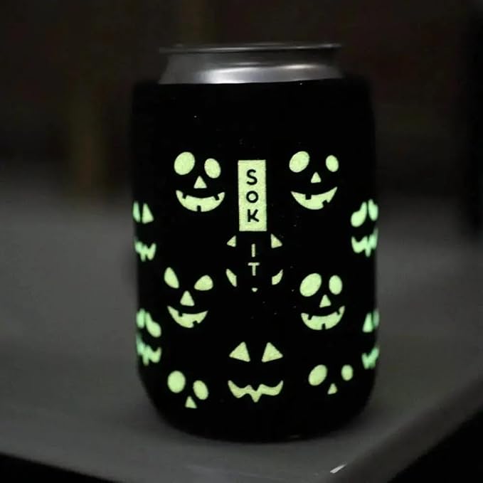 Sok It JavaSok Iced Coffee & Cold Soda Insulated Neoprene Cup Sleeve (Fright Night Lights, Large: 30-32oz)
