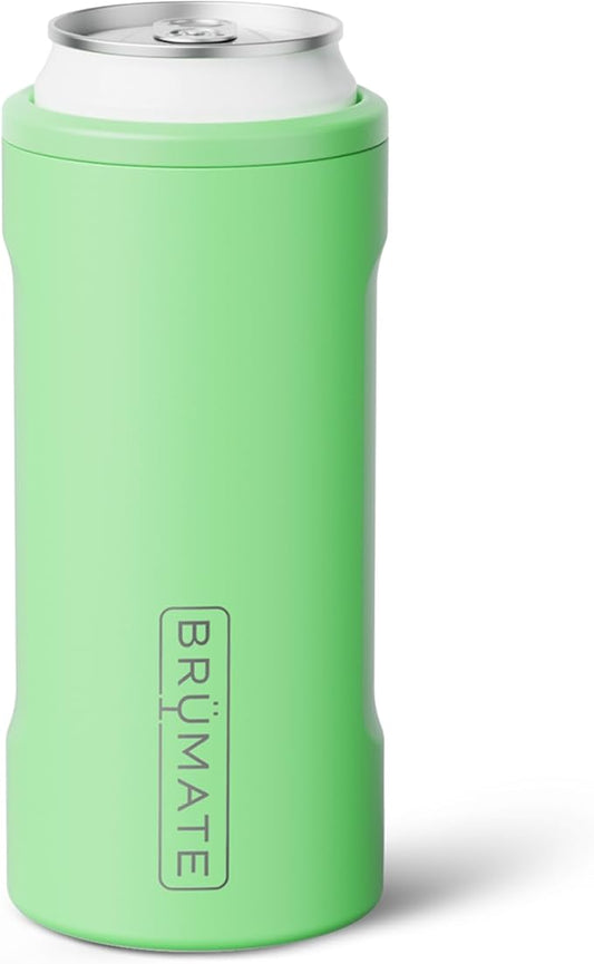 BrüMate Hopsulator Slim Can Cooler Insulated for 12oz Slim Cans | Skinny Can Insulated Stainless Steel Drink Holder for Hard Seltzer, Beer, Soda, and Energy Drinks (Kiwi)