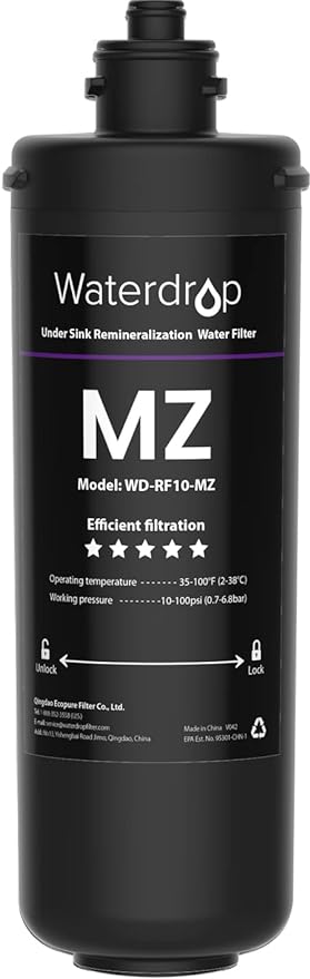 [Remineralization] Waterdrop RF10-MZ Water Filter Replacement for Waterdrop 10UB-MZ/10UA/10UB Under Sink Water Filter, 11K Gallons High Capacity