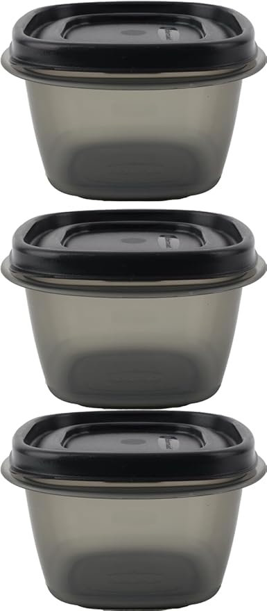 Bundle Food Storage Container Set, Easy Find Lids with Chalk Pen And Chalk Labels (Silver, 7 Cup Pack of 3)