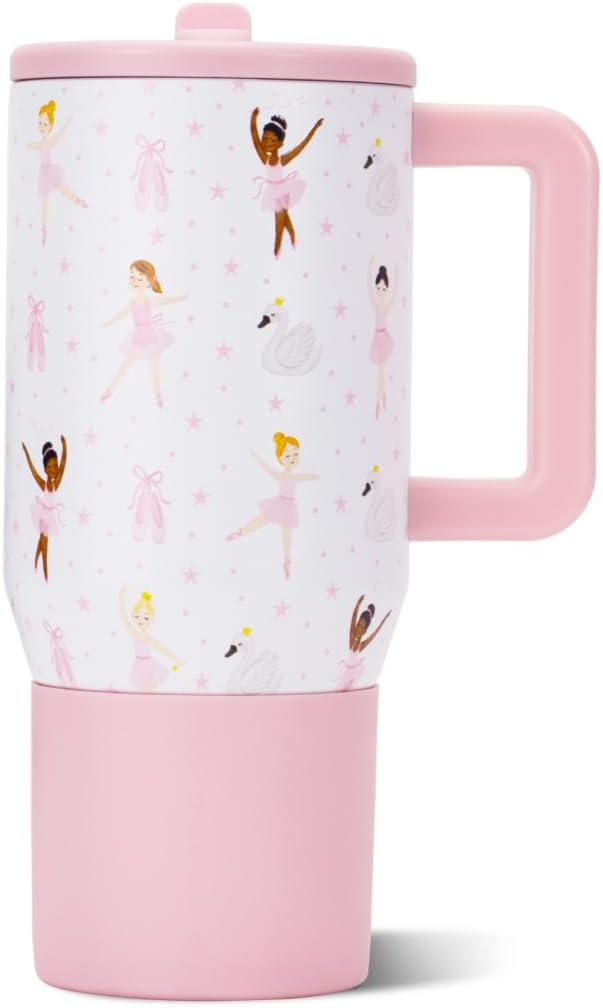 HydroJug Kids - 20 oz Insulated Kids Water Bottle with Flip Straw & Handle | Leak-Proof & Durable | Perfect for School, Sports, Lunch, Travel & Camp, Ballerina