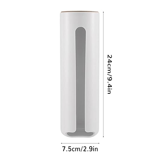 Grocery Bag Holder Wall for Plastic Bag,Mounted with Wood Lid - Plastic Bag Holder with Suction Cup for Kitchen