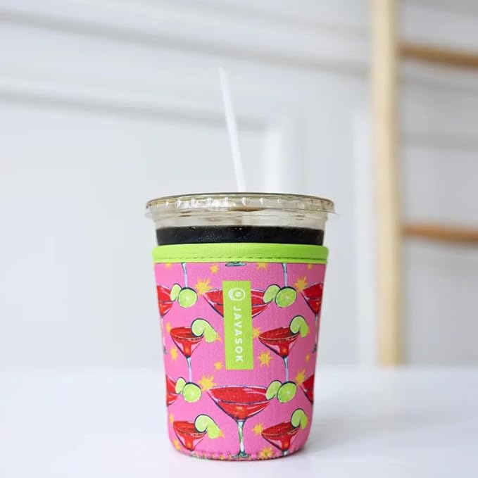 Sok It JavaSok Iced Coffee & Cold Soda Insulated Neoprene Cup Sleeve (Lime After Lime, Small: 16-20oz)