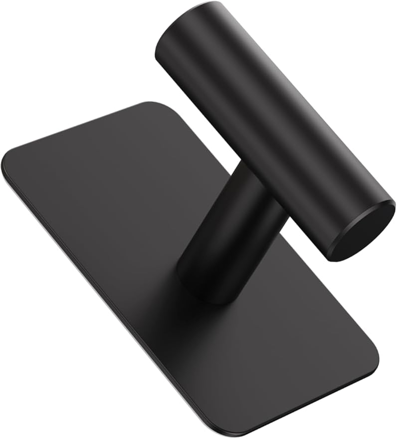 Heavy Duty Adhesive Hooks - 26lb Max, Sticky Wall Hooks Waterproof Stainless Steel for Hanging Towel, Coat, Robe, Towel Hooks Stick on Bathroom, Kitchen, Shower, Door (Black, 4 Pack)