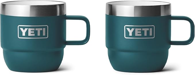 YETI Rambler 6 oz Stackable Mug, Stainless Steel, Vacuum Insulated Espresso/Coffee Mug, 2 Pack