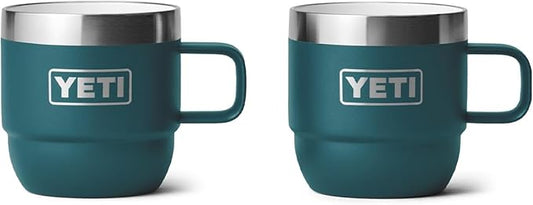 YETI Rambler 6 oz Stackable Mug, Stainless Steel, Vacuum Insulated Espresso/Coffee Mug, 2 Pack
