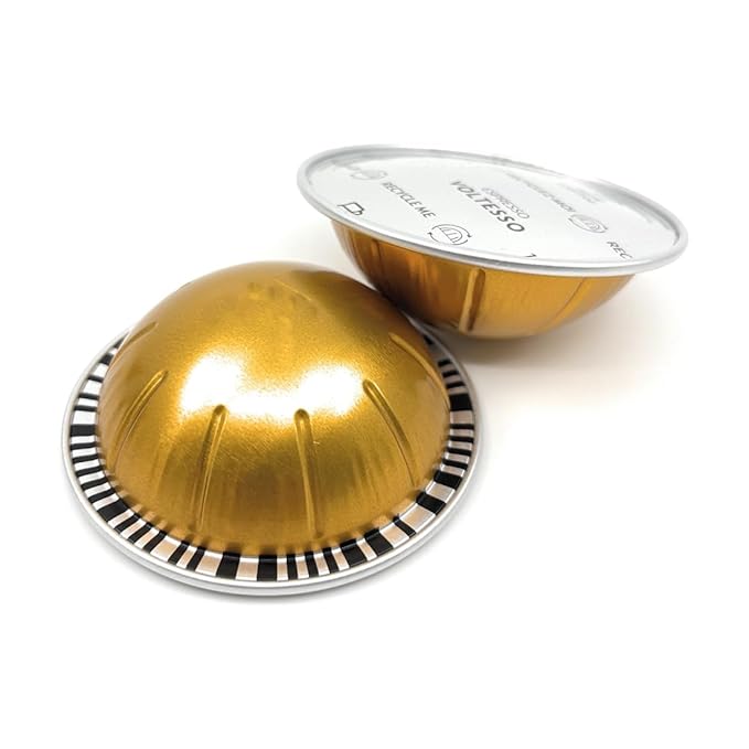 Voltesso Ristretto & Espresso Light & Sweet Coffee Pods Capsules Pods, Brews 40 ml / 1.35 oz- 10 pods, Pack of 1 (10, Voltesso)