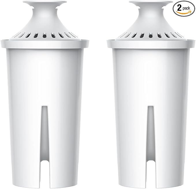 AQUA CREST CF06A Replacement for Brita® Filter, Brita® Water Pitchers and Dispensers, Classic OB03, Mavea® 107007, and More, NSF Certified Pitcher Water Filter, 2 Pack