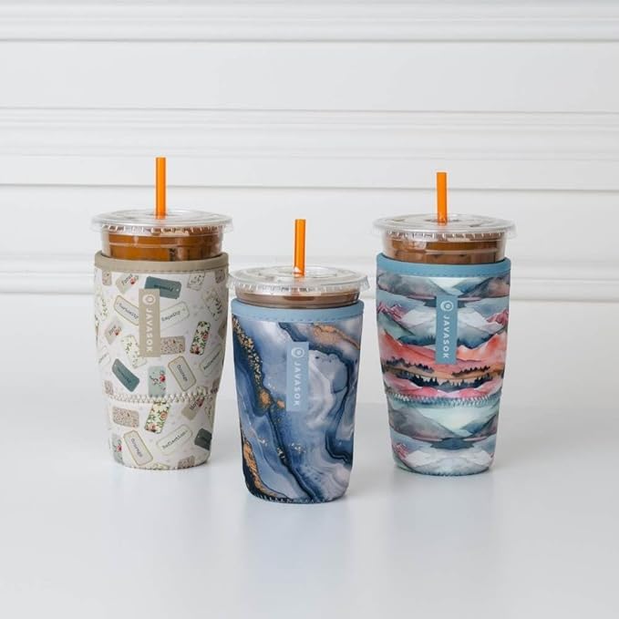 Sok It JavaSok Iced Coffee & Cold Soda Insulated Neoprene Cup Sleeve (Daily Intentions, Medium: 22-28oz)