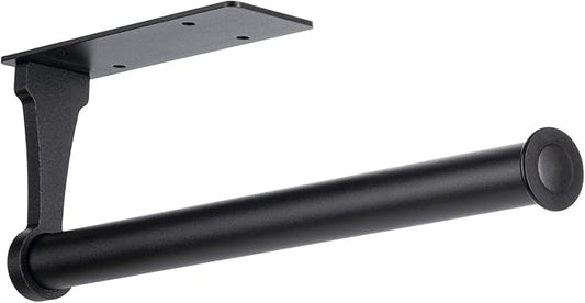 Honmein Paper Towel Holder, Aluminum Alloy Paper Towel Holders, Stylish Wall Mount and Under Cabinet Paper Towel Holders for Easy Access (Black)