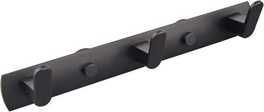 ULIBERMAGNET Magnetic Coat Hooks,Heavy Duty Magnetic Rack,Strong Rubber Magnetic Hanger for Refrigerator,Metal Cabinet,Door,Hanging Coat, Towel, Bag, Scarf, Helmet(Matte Black/3 Hooks)