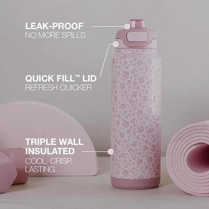 ZULU Powerfill Pro 32oz Stainless Steel Water Bottle - You're Wild Flower