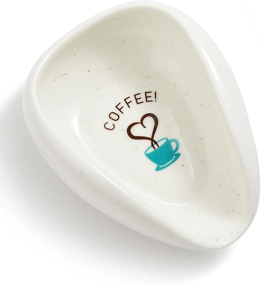 FANGSUN Coffee Spoon Rest, Ceramic Spoon Holder for Kitchen Counter, Gifts for Women Mom, New Year‘s Presents, Cute Coffee Bar & Corner Space Accessories