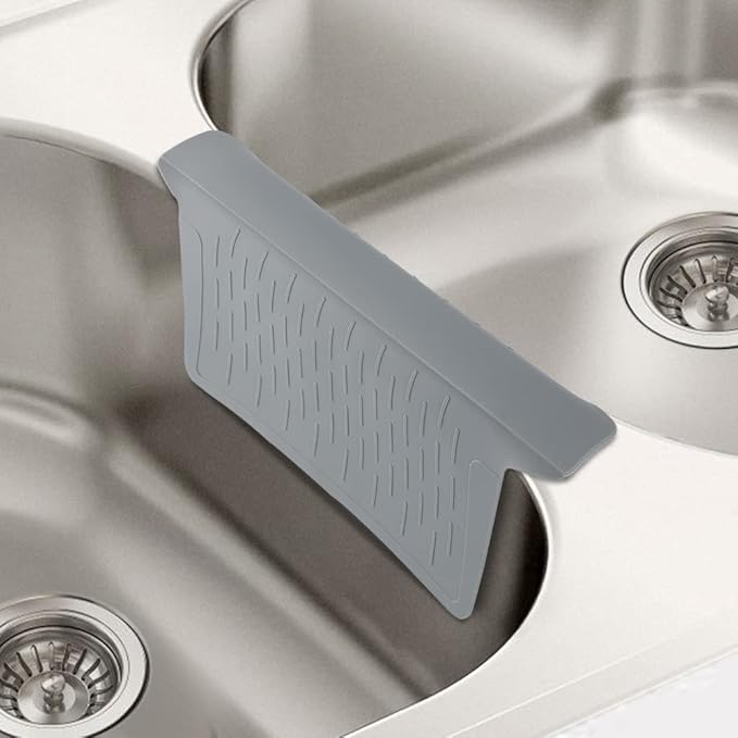 Sink Saddle, Divider Mat, Kitchen Sink Mat, Silicone Protector, No Smell, Never Stain, Ultra Soft, 12.83'' x 11.1''
