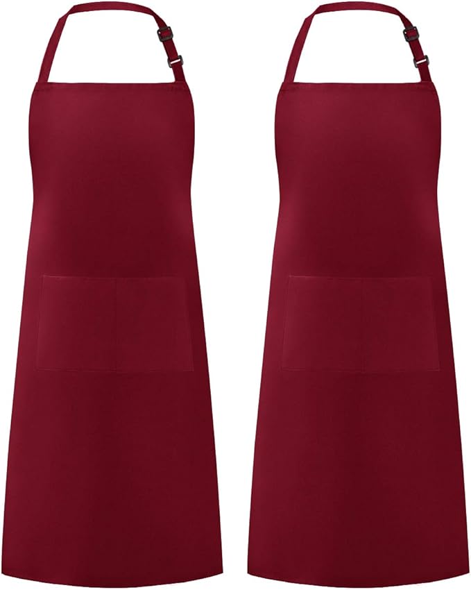 Syntus Apron for Men Women, Adjustable Cooking Kitchen Chef Aprons with 2 Pockets