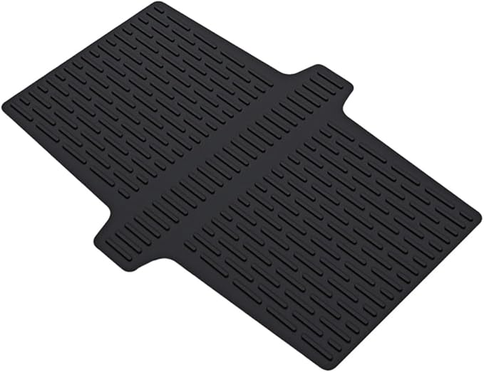 Silicone Kitchen Sink Divider Mat Heat Resistant Counter Protection Pad Double Basin Bridge Mat Dishwasher Safe Non-Slip Dish Drying Rack Between Sinks 17.6x12.8(Black)