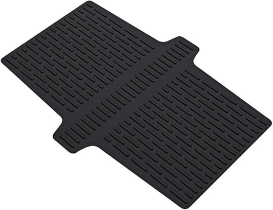 Silicone Kitchen Sink Divider Mat Heat Resistant Counter Protection Pad Double Basin Bridge Mat Dishwasher Safe Non-Slip Dish Drying Rack Between Sinks 17.6x12.8(Black)
