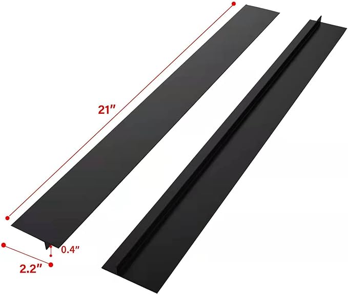 Silicone Kitchen Stove Counter Gap Cover Long & Wide Gap Filler (2 Pack) Seals Spills Between Counters, Stovetops, Washing Machines, Oven, Washer, Dryer - Heat-Resistant and Easy Clean (Black)