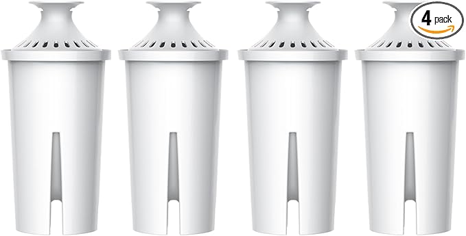 AQUA CREST CF06A Replacement for Brita® Filter, Brita® Water Pitchers and Dispensers, Classic OB03, Mavea® 107007, and More, NSF Certified Pitcher Water Filter, 4 Pack
