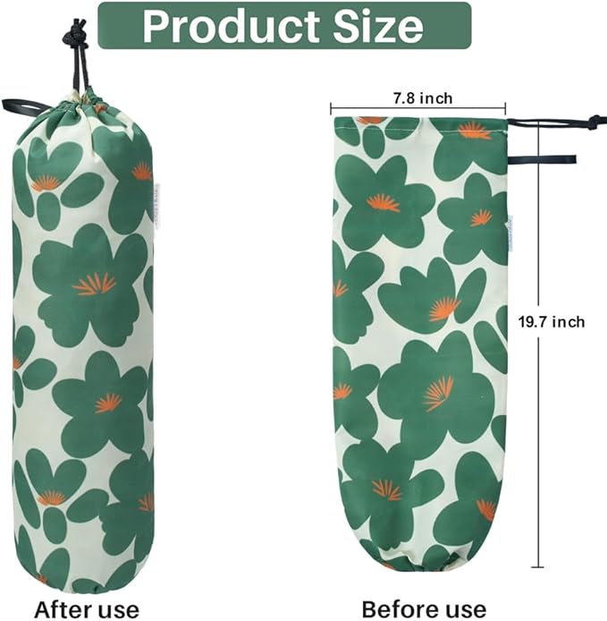 TOGETRUE Plastic Bag Holder, Lightweight Grocery Bag Holder for Plastic Bags, Wall Mount Shopping Bags Dispenser Organizer for Kitchen Pantry Outdoor (Dark Green)