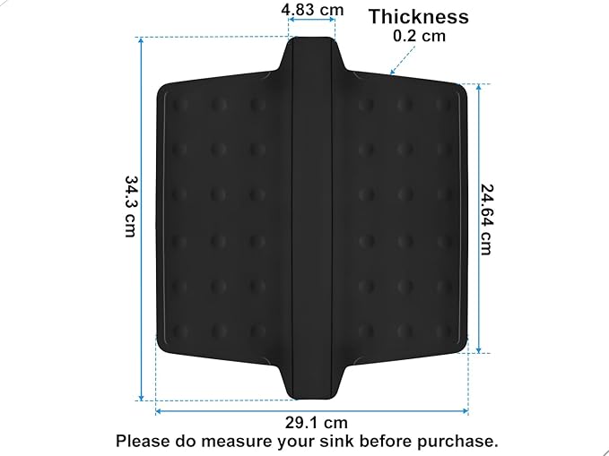 Sink Saddle, Divider Mat, Kitchen Sink Mat, Silicone Protector, No Odor, No Stains, Flexible, 13.46" x 11.5"