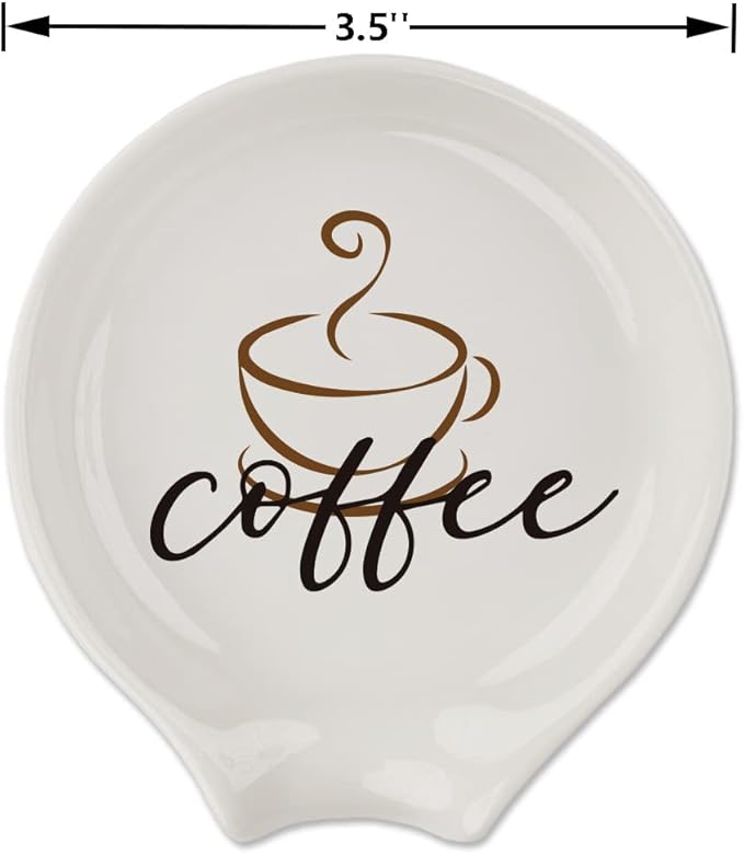 Coffee Spoon Rest, Engraved Cute Counter Spoon Holder Funny Farmhouse Home Bar Coffee Station Table Accessories Décor, Gift for Coffee Lovers Girlfriend Wife Husband Anniversary Friends