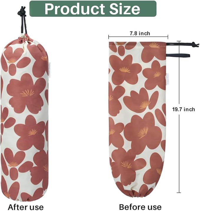 TOGETRUE Plastic Bag Holder, Lightweight Grocery Bag Holder for Plastic Bags, Wall Mount Shopping Storage Organizer, Reusable Dispenser for Kitchen Pantry Outdoor (Coral Red)