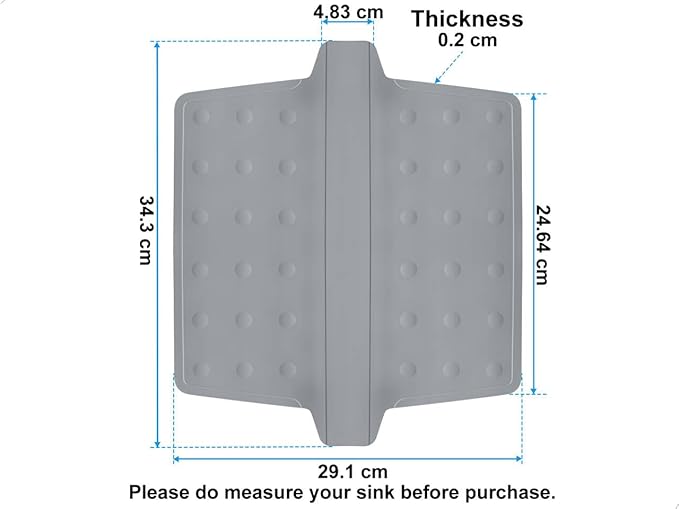 Sink Saddle, Divider Mat, Kitchen Sink Mat, Silicone Protector, No Odor, No Stains, Flexible, 13.46" x 11.5"