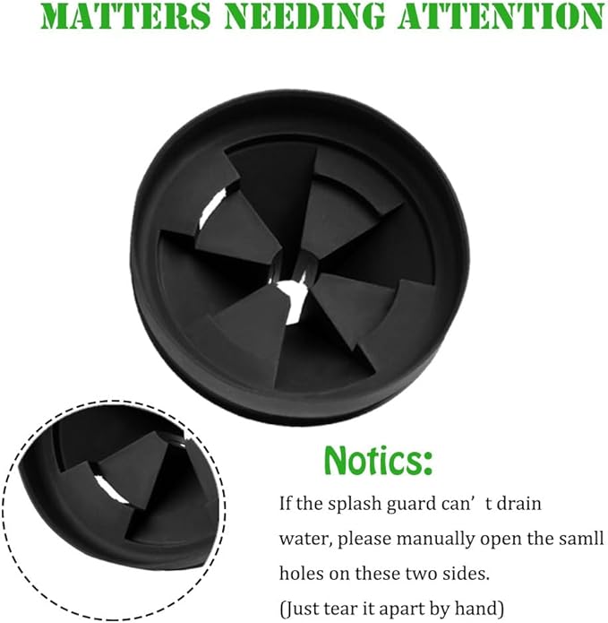 3 3/8" Garbage Disposal Splash Guard, QCB-AM Sink Baffle Replacement Parts for InSinkErator Evolution Series, Upgraded EPDM Rubber Drain Insert Removable Quiet Collar Drain Plugs(4 PCS)