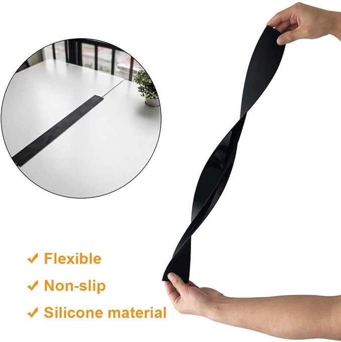 Stove Gap Covers Kitchen Counter Gap Covers (25 Inch, 2 Pack) Heat Resistant Oven Gap Filler Seals Gaps Between Stovetop and Counter, Easy to Clean, Black