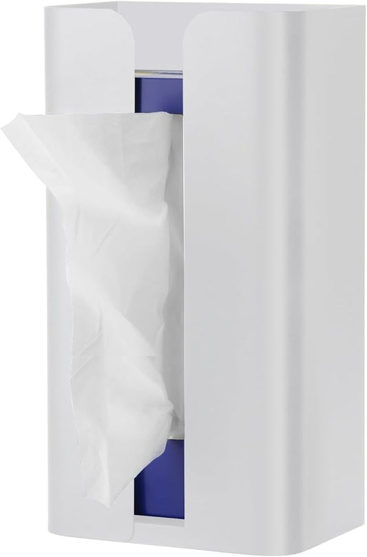 Magnetic Laundry Dryer Sheet Dispenser, Tissue Holder, Garbage Bag Dispenser for Fridge, Kitchen, Laundry (White)