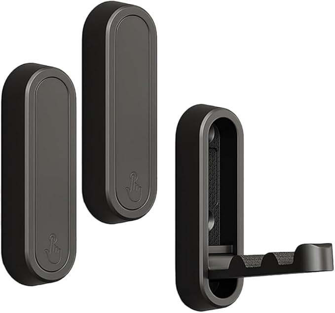 Gold Foldable Wall Hooks, Metal Foldable Hooks Wall Wount for Bathroom, Kitchen, Bedroom – Space-Saving, for Towels, Coats, Bags, Easy Installation (Black, 2PCS)